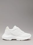 Calvin Klein Kids' Low Top Lace Up Trainers, Off White/Beige