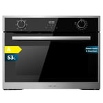 Cecotec Four Encastrable 45cm de Hauteur Bolero Hexa M224500 Edge A. 2600W, 53L, 7 Fonctions, Grill, Chaleur Ventilée, Convection, Décongélation, Steam Base X2, Steam EasyClean, Steam Assist