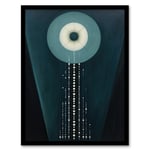 The Abstraction Of Teal Moonlight Pearls Blue Hilma af Klint Style Oil Painting Art Print Framed Poster Wall Decor