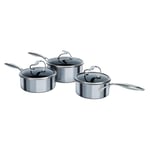 Circulon C Series Non-Stick Tri-Ply Stainless Steel 3 Piece Saucepan Set