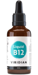 Viridian Vitamin B12 Liquid 50ml Supplement Vegan No GMO and Palm Oil Free