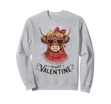 Howdy Valentine Highland Cow Valentine’s Day Cow Lover Funny Sweatshirt