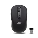 ACT Souris sans Fil - 1600 DPI - 2.4Ghz USB Mini Dongle - Gaucher et droitier - Souris sans Fil légère - AC5125, Noir