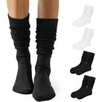 4-pack Dam Slouch Socks Scrunch Socks Mjuka Långa Stövlar Strumpor för Kvinnor Benvärmare Strumpor Storlek 5-11