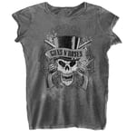 Guns N Roses Womens/Ladies Faded Skull Burnout T-Shirt - L