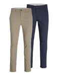 JACK & JONES Pantalon Chino Pack de 2 Pantalon Chino Slim Fit Beige 32 30 Beige (US) 32 / L30