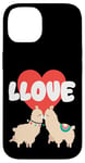 Coque pour iPhone 14 LLove Funny Llama Valentine Jeu de mots pour couples amoureux de lama