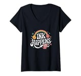 Womens Funny Tattoo Quote Ink Humor Funny Tattoo V-Neck T-Shirt