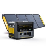 VTOMAN FlashSpeed 1500 Station Électrique Portable 1548Wh - avec 220W Pro Panneau Solaire, Centrale Électrique Portable Générateur Solaire avec Sortie/Entrée 230V/1500W AC, Chargement complet en 1H