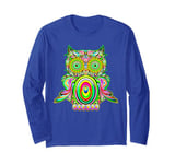 Ayahuasca Shaman - Colorful, Wise Owl of the Sacred Journey Long Sleeve T-Shirt