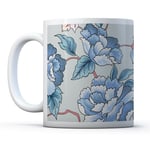 Beautiful Blue Floral - Drinks Mug Cup Kitchen Birthday Office Fun Gift #14715