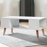 Table basse rectangulaire EFFIE scandinave bois blanc