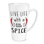 Live Life With A Little Spice Chilli 17oz Large Latte Mug Cup Spicy Food Funny