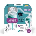 Tommee Tippee Advanced Anti Colic 260ml Bottles 2 Pack 0m + Heat Sensing NEW