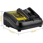 Linghhang - Convient pour chargeur dewalt 18650 chargeur de batterie 3A charge rapide noir et jaune