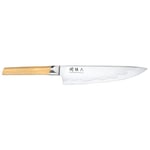 KAI Seki Magoroku Composite Couteau de Chef 20,0 cm - Acier Inoxydable SUS420J2 56 HRC/Acier VG 10 61 HRC - Bois de pakka à Grain léger - fabriqué à la Main au Japon - Soie complète