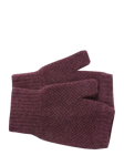 Celtic & Co. Moss Stitch Lambswool Fingerless Gloves, Damson