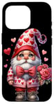 iPhone 16 Pro Heart Gnome Graphic And Valentines Flowers For Her Cute Love Case