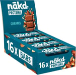 Nakd Caramel Protein Bars - Vegan, Gluten Free, 7g Protein, Pack of 16, Healthy