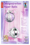 Ursus Paper Balls 23520099 Lot de 60 Bandes décoratives en Papier pour 8 Boules en Papier, diamètre env. 10 cm, 60 Bandes avec Accessoires, idéal pour créer des Boules de Noël personnalisées