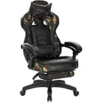 Racing chaise WOLTU, Chaise de Gaming, Fauteuil de bureau avec appuie-tête et coussin lombaire, Siège en Similicuir, Camouflage