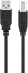 USB 2.0 Hi-Speed printerkabel, 5m - Sort