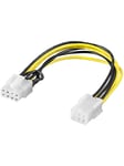 Pro Power cable/adapter for PC graphics card PCI-E/PCI Express 6-pin to 8-pin - Svart - 0.2 meter