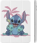 Stitch Pu Ipad Case 2020 Antichoc Veille/Réveil Automatique Ipad 10.2 Pouces Réglage De L'angle Mignon Transparent Personnage Housse De Protection