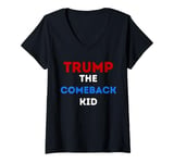 Womens Donald Trump The Comeback Kid, Pride and Support For Trump V-Neck T-Shirt