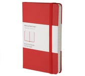 Moleskine Classic Notebook Pocket, Linjeret, Hard Cover Rød