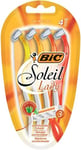 Pack of 4 BIC Soleil Triple Blade Razors for Women with Easy Grip Handle