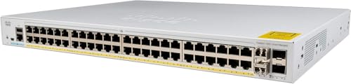 Commutateur réseau Cisco Catalyst 1000-48P-4X-L, 48 Ports Gigabit Ethernet (GbE) PoE+, consommation PoE 370 W, 4 Ports de Liaison Montante 10G SFP+, Garantie à Vie limitée améliorée (C1000-48P-4X-L)