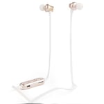 Maxim EE3576MAXGLDNL Metallic Earphones – Magnetic Earbuds for Wire-Free Listening, Wireless Range up to 25m, Built-In Microphone for Hands-Free Calling, Rechargeable Battery, USB Cable Included, Gold