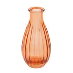 Talking Tables Orange Glass Bud Vase for Flowers | Small Ribbed Narrow Necked Bottles for Autumn Home Décor, Arrangements, Wedding Centrepieces for Table Decorations, Windowsill, One Size