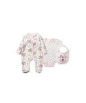 Rock A Bye Baby Boy Floral Print Cotton 3-Piece Gift Set - Pink - Size Newborn