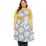 Sanlykate Tablier extra large en toile de coton pour homme et femme, grande taille durable, avec 2 poches, bavoir réglable, lavable en machine, tablier surdimensionné pour la cuisson, la cuisine, la