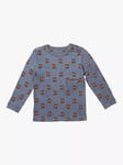 Little Green Radicals Kids' Bear Easy Feeding Adaptive Long Sleeve T-Shirt, Blue Steel