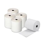 5 Rolls of 80 x 80 Thermal Paper Till Rolls Receipt Roll for Cash Register, POS, Credit Card Machine with Red Warning Strip