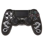 Étui En Silicone Pour Manette De Jeu Dragon Chinois + 2 Capuchons De Joystick Pour Manette Ps4