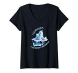 Womens Antarctica I Survived The Drake Passage Boat V-Neck T-Shirt