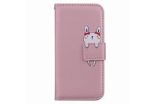 Hsmy Coque et étui téléphone mobile Etui cuir motif animal pour samsung galaxy a6 plus 2018 - or rose