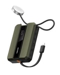 VEEKTOMX PD 30W Batterie Externe Charge Rapide 10000mAh, Compacte Power Bank avec Câble Intégrée pour iPhone & Mini Chargeur Portable de Montre, Universel Compatible avec iPhone/iWatch/Macbook, Vert