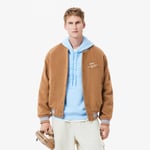 Lacoste Blouson teddy en laine badge crocodile Taille 44 - XS Marron