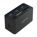 HUB All-in-One CardReader LogiLink SuperSpeed 3xUSB microSD/SD passiv Black