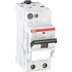 Disjoncteur différentiel magnéto-thermique ABB 16A 1P+N, sensibilité 30mA Type c, Montage rail din, DS201 ( Prix pour 1 )