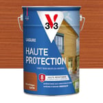 V33 Lasure Bois extérieur Pin d'orégon satin - Haute Protection 8 ans - Haute résistance hydrofuge et anti-UV - Résiste aux variations du bois - Ecolabel, résine d'origine végétale - 5L