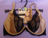 Marks & Spencer Rosie for Autograph 30D new gold silk/lace high apex plunge bra