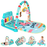 AOMIG Tapis d'eveil Bebe avec Piano,Tapis D’éveil Piano Contient 5 Jouets Suspendus Amovibles 3 Modes de clavier de Piano musical, avec Musique et Lumières pour Naissance en Garçons et Filles