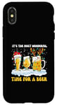 Coque pour iPhone X/XS Lover Christmas It's The Most Wonderful Time for a Beer