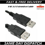 3m Metre Long USB 2.0 Extension Cable Lead A Male To A Female Black